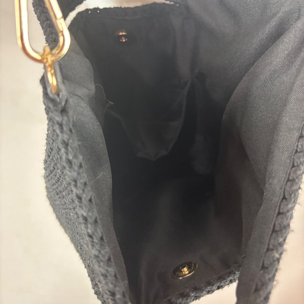 Who What Wear Black Crochet Knit Bag Crossbody Shoulder - Picture 5 of 8